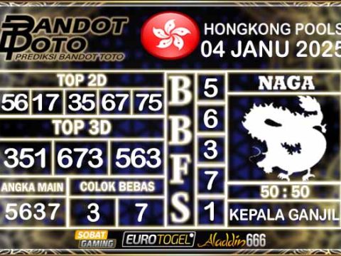 Prediksi Togel Hongkong Pools 04 JANUARY 2025