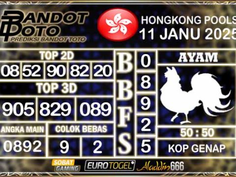 Prediksi Togel Hongkong Pools 11 JANUARY 2025