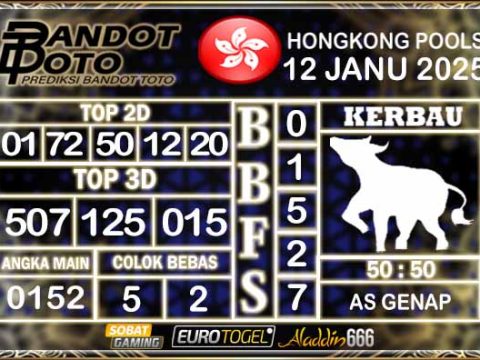 Prediksi Togel Hongkong Pools 12 JANUARY 2025