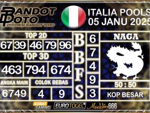 Prediksi Togel Italia Pools 05 JANUARY 2025