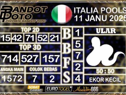 Prediksi Togel Italia Pools 11 JANUARY 2025