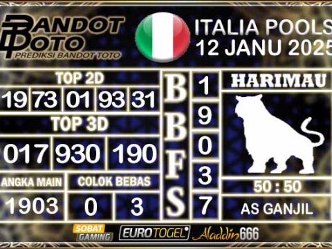Prediksi Togel Italia Pools 12 JANUARY 2025