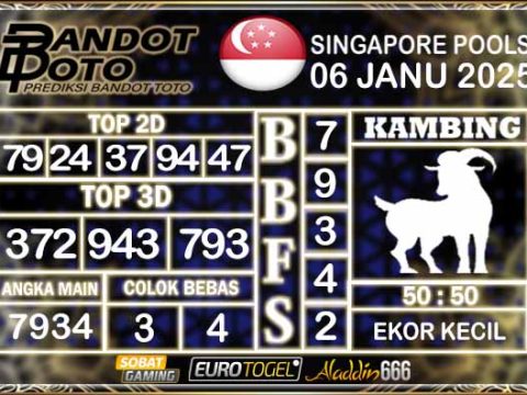 Prediksi Togel Singapore Pools 06 JANUARY 2025