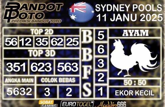 Prediksi Togel Sydney Pools 11 JANUARY 2025