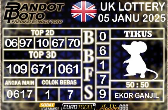 Prediksi Togel UK6D Lottery 05 JANUARY 2025