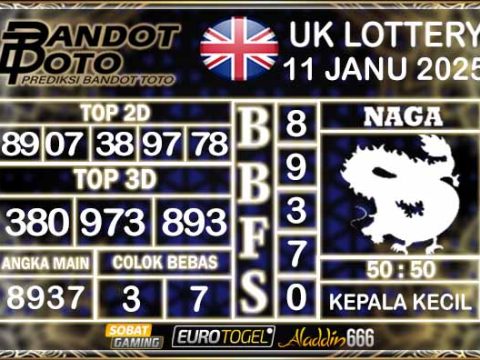 Prediksi Togel UK6D Lottery 11 JANUARY 2025