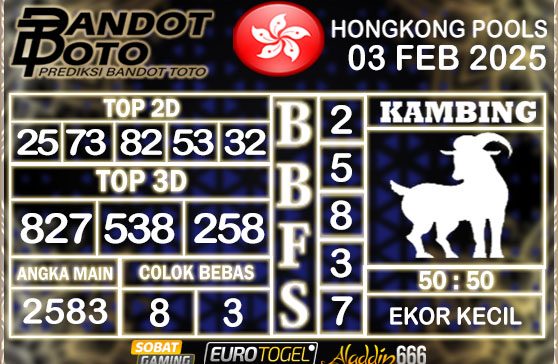 Prediksi Togel Hongkong Pools 03 FEBRUARY 2025
