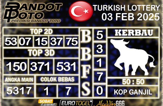 Prediksi Togel Turki Pools 03 FEBRUARY 2025